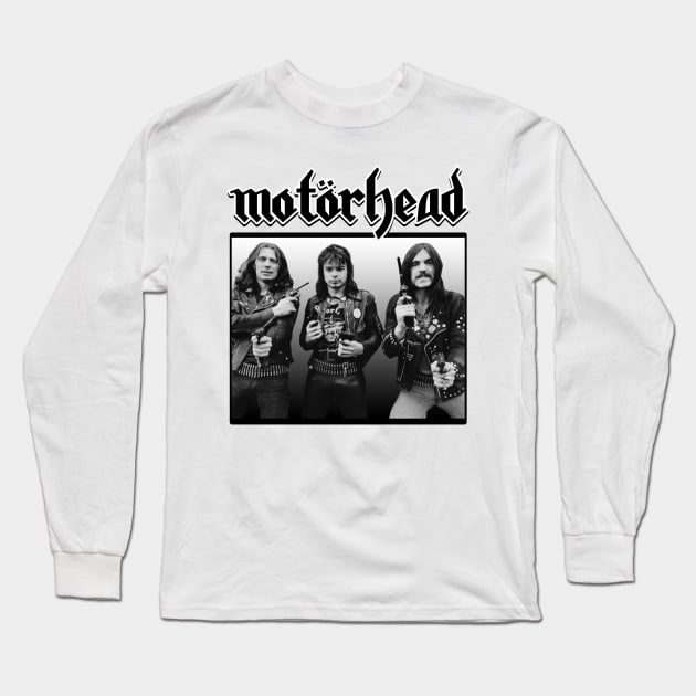 Motorhead Black White Black Long Sleeve T-Shirt by Pemandangan Kenangan 2000